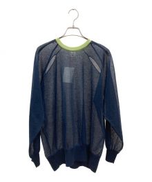 6(ROKU) BEAUTY&YOUTH（ロク ビューティーアンドユース）の古着「SHEER COLOR RIB PULLOVER ニット」｜ネイビー