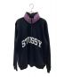 stussy（ステューシー）の古着「ハーフジップスウェット」｜ブラック×パープル