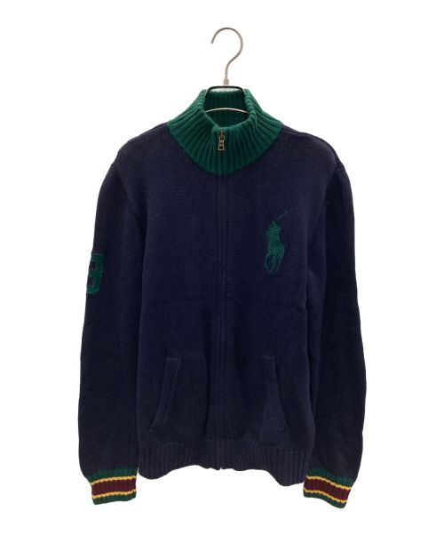 POLO RALPH LAUREN（ポロ・ラルフローレン）POLO RALPH LAUREN (ポロ・ラルフローレン) ニットジャケット ネイビー サイズ:XLの古着・服飾アイテム