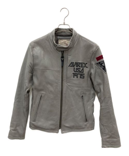 AVIREX（アヴィレックス）AVIREX (アヴィレックス) ライダースジャケット グレー サイズ:Mの古着・服飾アイテム