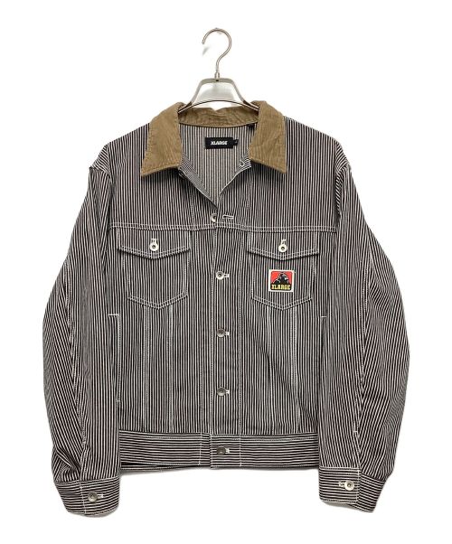 X-LARGE（エクストララージ）X-LARGE (エクストララージ) PATCHED TRUCKER JACKET ブラック×ホワイト サイズ:Lの古着・服飾アイテム