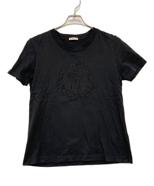 MONCLER（モンクレール）MONCLER (モンクレール) ラインストーンロゴTシャツ ブラック サイズ:Lの古着・服飾アイテム