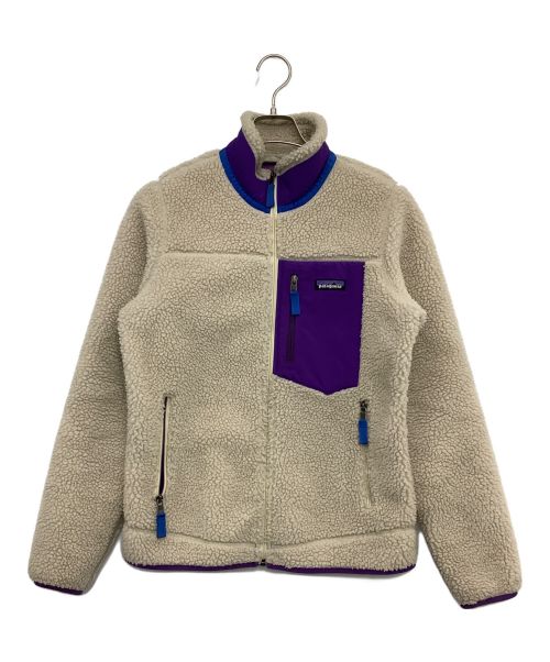 Patagonia（パタゴニア）Patagonia (パタゴニア) クラシックレトロXフリースジャケット アイボリー×パープル サイズ:Sの古着・服飾アイテム