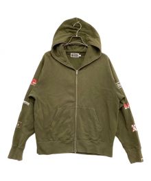 A BATHING APE（アベイシングエイプ）の古着「ジップパーカー」｜オリーブ