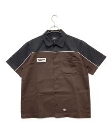 HUF×Dickies（ハフ×ディッキーズ）の古着「ワークシャツ」｜ブラウン×ブラック