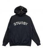 stussyステューシー）の古着「プルオーバーパーカー」｜ブラック