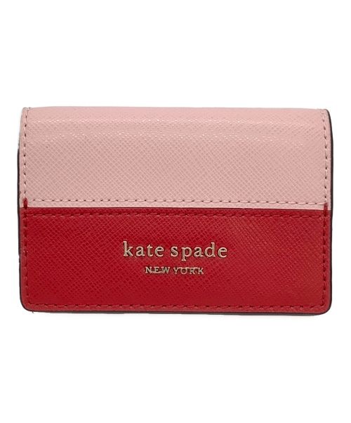 Kate Spade（ケイトスペード）Kate Spade (ケイトスペード) 3つ折り財布 レッド×ピンクの古着・服飾アイテム