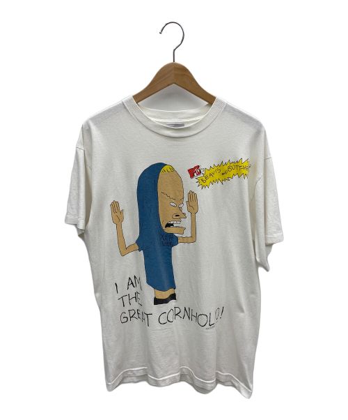 STANLEY DESANTIS（スタンリーデサンティス）STANLEY DESANTIS (スタンリーデサンティス) BEAVIS and BUTT-HEAD プリントTシャツ ホワイト サイズ:LARGEの古着・服飾アイテム