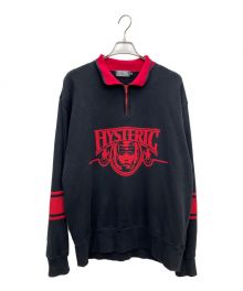 Hysteric Glamour（ヒステリックグラマー）の古着「DEVIL MOTOR 衿付きスウェット」｜ブラック×レッド