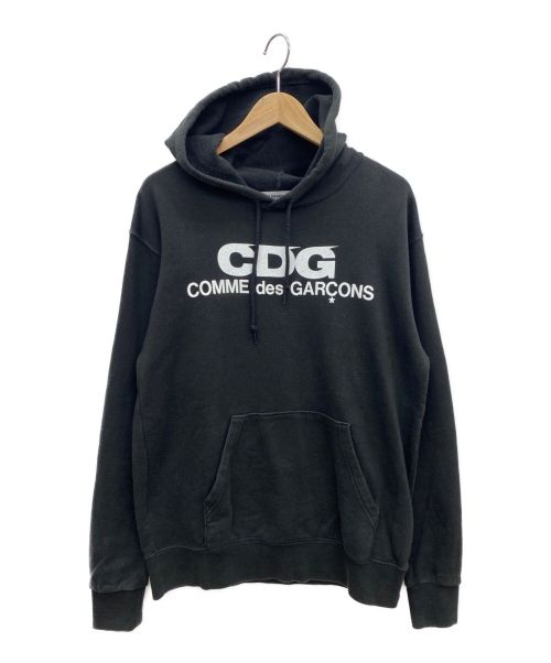 GOOD DESIGN SHOP COMME des GARCONS（グッドデザインショップ コムデギャルソン）GOOD DESIGN SHOP COMME des GARCONS (グッドデザインショップ コムデギャルソン) ロゴプリントパーカー ブラック サイズ:Lの古着・服飾アイテム