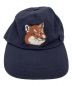 maison kitsune (メゾンキツネ) フォックスヘッドロゴ 6パネルキャップ ネイビー：5800円