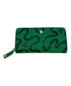 Vivienne Westwoodヴィヴィアンウエストウッド）の古着「ラウンドファスナー財布」｜グリーン×ブラック