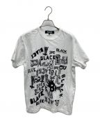 BLACK COMME des GARCONSブラック コムデギャルソン）の古着「プリントTシャツ」｜ホワイト×ブラック