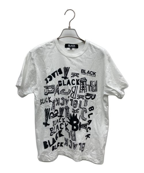 BLACK COMME des GARCONS（ブラック コムデギャルソン）BLACK COMME des GARCONS (ブラック コムデギャルソン) プリントTシャツ ホワイト×ブラック サイズ:Lの古着・服飾アイテム