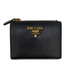 PRADA（プラダ）の古着「2つ折り財布」｜ブラック