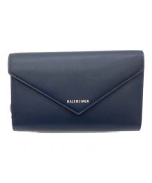 BALENCIAGA（バレンシアガ）の古着「ペーパーマニージップアラウンド 長財布」｜ネイビー