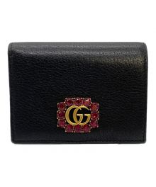 GUCCI（グッチ）の古着「GGマーモント コンパクトウォレット」｜ブラック×レッド