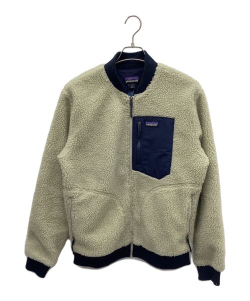 Patagonia（パタゴニア）Patagonia (パタゴニア) フリースジャケット ベージュ×ネイビー サイズ:Mの古着・服飾アイテム