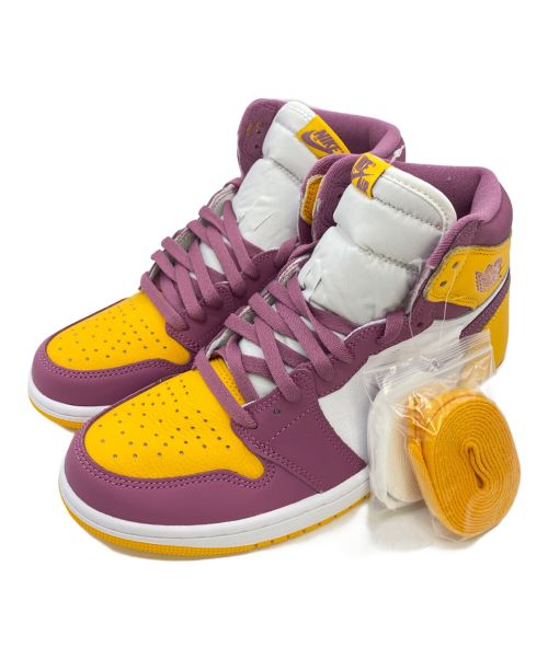 NIKE（ナイキ）NIKE (ナイキ) AIR JORDAN 1 RETRO HIGH OG イエロー×パープル サイズ:cm 26 未使用品の古着・服飾アイテム