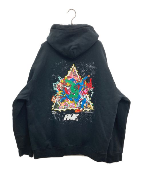 HUF（ハフ）HUF (ハフ) MARVEL (マーベル) パーカー ブラック サイズ:XLの古着・服飾アイテム