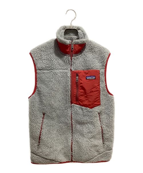 Patagonia（パタゴニア）Patagonia (パタゴニア) クラシックレトロXフリースベスト グレー×レッド サイズ:Sの古着・服飾アイテム