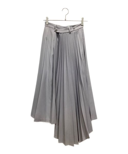 LE CIEL BLEU（ルシェルブルー）LE CIEL BLEU (ルシェルブルー) Asymmetric Pleated Skirt グレー サイズ:Sの古着・服飾アイテム