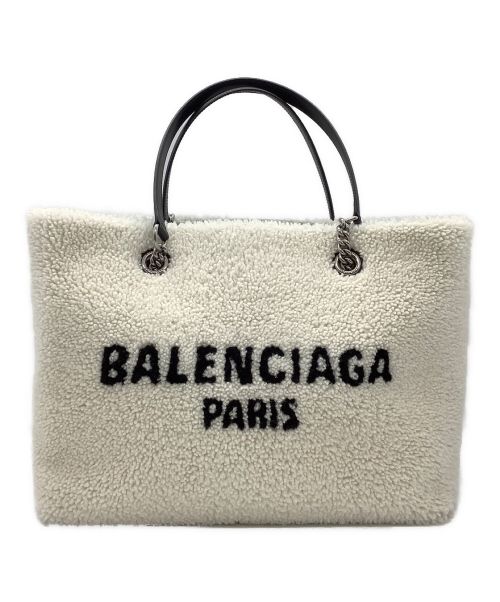 BALENCIAGA（バレンシアガ）BALENCIAGA (バレンシアガ) ボアトートバッグ ホワイトの古着・服飾アイテム