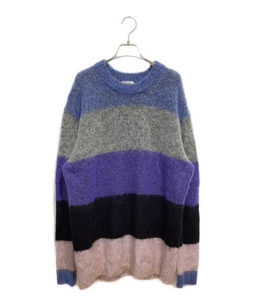 Acne studios（アクネ ストゥディオス）Acne studios (アクネ ストゥディオス) Albah Mohair Sweater ネイビー×ブラック×ピンク サイズ:Mの古着・服飾アイテム