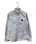 PLAY COMME des GARCONSプレイ コムデギャルソン）の古着「2013 Striped SHIRT（BLOUSE）」｜ブルー×ホワイト