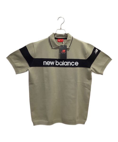 NEW BALANCE（ニューバランス）NEW BALANCE (ニューバランス) ニットポロシャツ カーキ×ブラック サイズ:XL 未使用品の古着・服飾アイテム