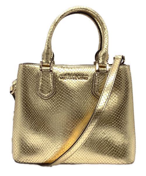 MICHAEL KORS（マイケルコース）MICHAEL KORS (マイケルコース) サッチェルショルダーバッグ ゴールドの古着・服飾アイテム