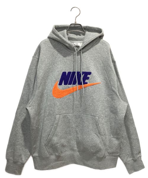 NIKE（ナイキ）NIKE (ナイキ) ナイキクラブBBCHNLFTRAプルオーバーL/Sフーディ グレー サイズ:XXLの古着・服飾アイテム