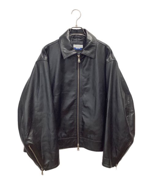 MAISON SPECIAL（メゾンスペシャル）MAISON SPECIAL (メゾンスペシャル) Sheep Leather Prime-Over Single Riders Collared Jacket ブラックの古着・服飾アイテム