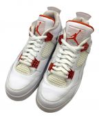 NIKEナイキ）の古着「AIR JORDAN4 RETRO」｜ホワイト×オレンジ