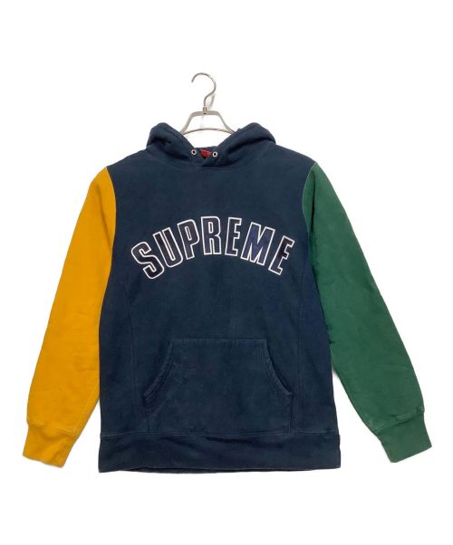 SUPREME（シュプリーム）SUPREME (シュプリーム) Color Blocked Arc Logo Hooded Sweatshirt ネイビー サイズ:Mサイズの古着・服飾アイテム