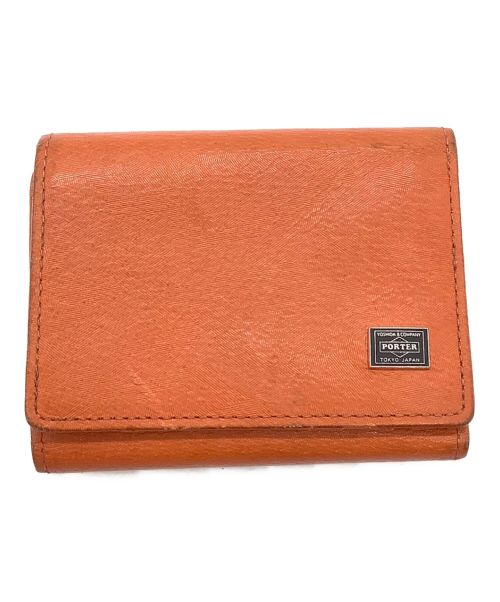 PORTER（ポーター）PORTER (ポーター) 3つ折り財布 オレンジの古着・服飾アイテム