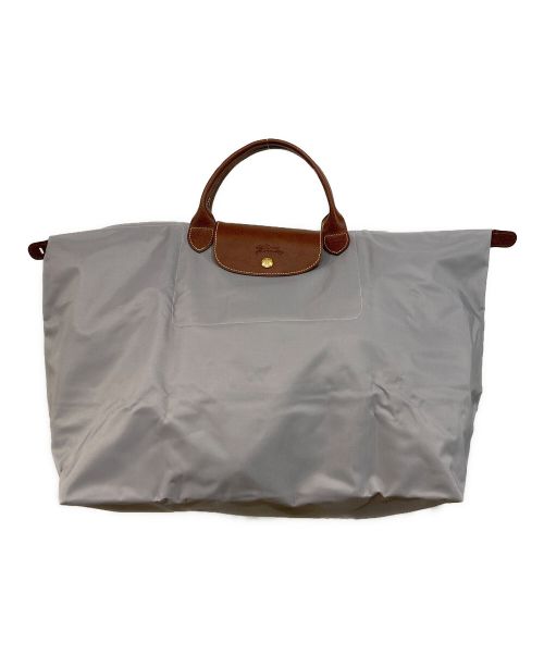 LONGCHAMP（ロンシャン）LONGCHAMP (ロンシャン) ハンドバッグ グレー×ブラウンの古着・服飾アイテム