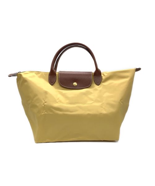 LONGCHAMP（ロンシャン）LONGCHAMP (ロンシャン) ハンドバッグ イエロー×ブラウンの古着・服飾アイテム