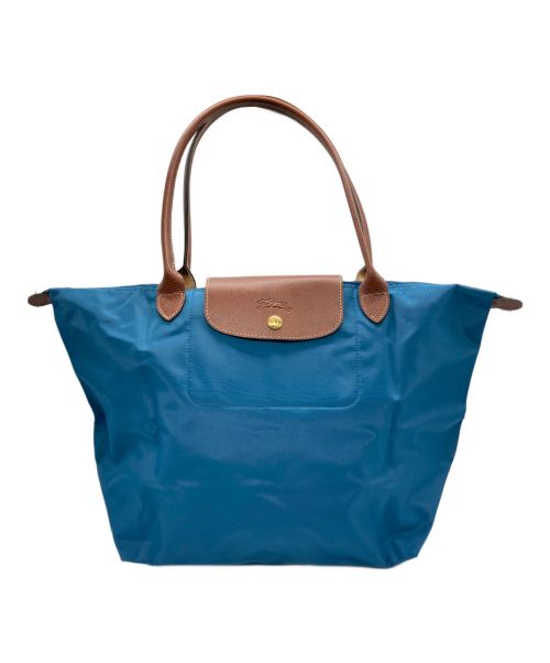 LONGCHAMP（ロンシャン）LONGCHAMP (ロンシャン) トートバッグ ブルー×ブラウンの古着・服飾アイテム