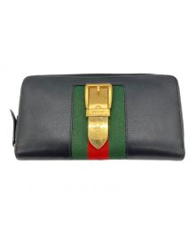 GUCCI（グッチ）の古着「ラウンドジップ長財布」｜ブラック