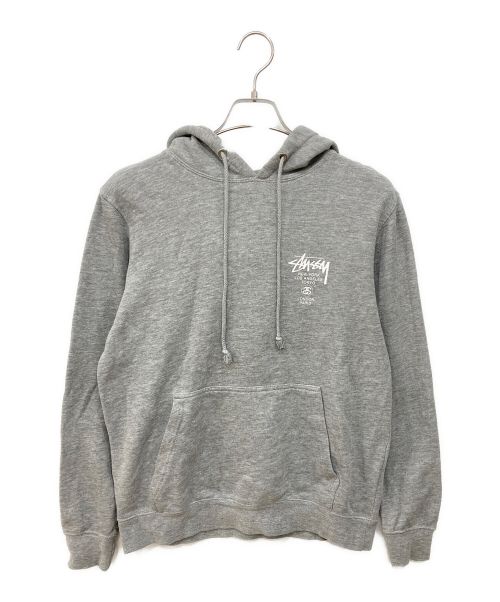 stussy（ステューシー）stussy (ステューシー) プルオーバーパーカー ホワイト×グレー サイズ:Sサイズの古着・服飾アイテム