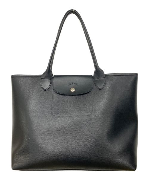 LONGCHAMP（ロングチャンプ）LONGCHAMP (ロンシャン) ル プリアージュ シティ L トップハンドルバッグ ブラックの古着・服飾アイテム