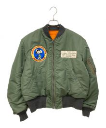 BUZZ RICKSON'S×PEANUTS（バズリクソンズ×ピーナッツ）の古着「MA-1ジャケット」｜カーキ×オレンジ