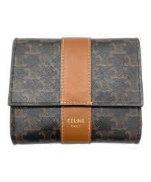 CELINE（セリーヌ）の古着「スモールトリフォールドウォレット」｜ブラック×ブラウン