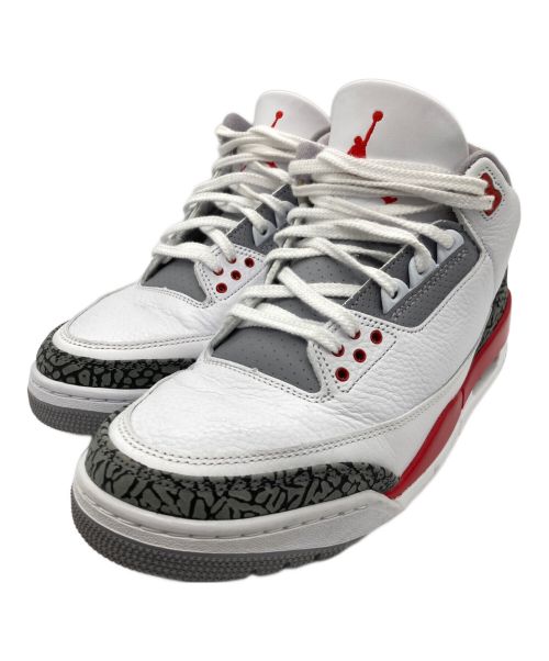 NIKE（ナイキ）NIKE (ナイキ) 	AIR JORDAN3 RETORO OG “Fire Red” ホワイト×レッド サイズ:27の古着・服飾アイテム