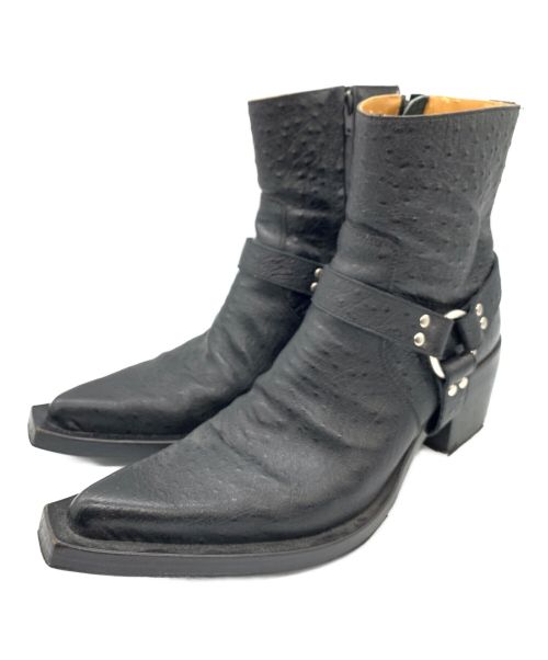 JOHN LAWRENCE SULLIVAN（ジョン ローレンス サリバン）JOHN LAWRENCE SULLIVAN (ジョンローレンスサリバン) POINTED TOE BOOTS ブラック サイズ:25cmの古着・服飾アイテム