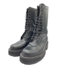 JOHN LAWRENCE SULLIVAN×KIDS LOVE GAITE（ジョン ローレンス サリバン×キッズラブゲイト）の古着「20SS LEATHER COMBAT BOOTS」｜ブラック