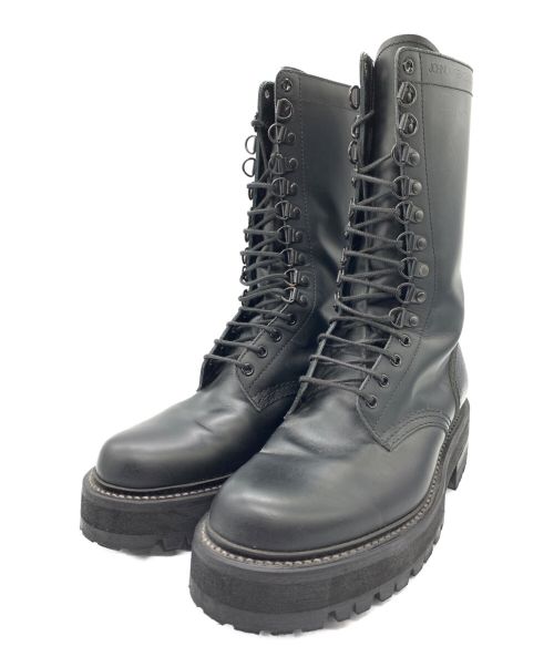 JOHN LAWRENCE SULLIVAN（ジョン ローレンス サリバン）JOHN LAWRENCE SULLIVAN (ジョンローレンスサリバン) KIDS LOVE GAITE (キッズラブゲイト) 20SS LEATHER COMBAT BOOTS ブラック サイズ:25サイズの古着・服飾アイテム