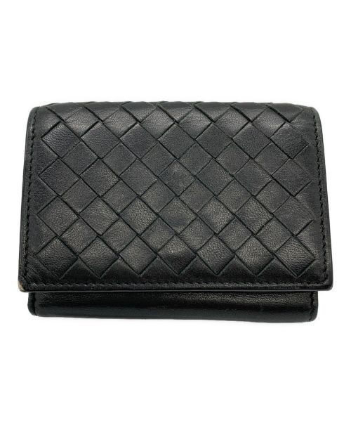 BOTTEGA VENETA（ボッテガベネタ）BOTTEGA VENETA (ボッテガベネタ) イントレチャート/3つ折り財布 ブラックの古着・服飾アイテム