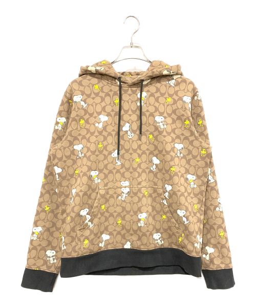 COACH（コーチ）COACH (コーチ) PEANUTS (ピーナッツ) パーカー ブラウン×ブラック サイズ:SIZE Mの古着・服飾アイテム